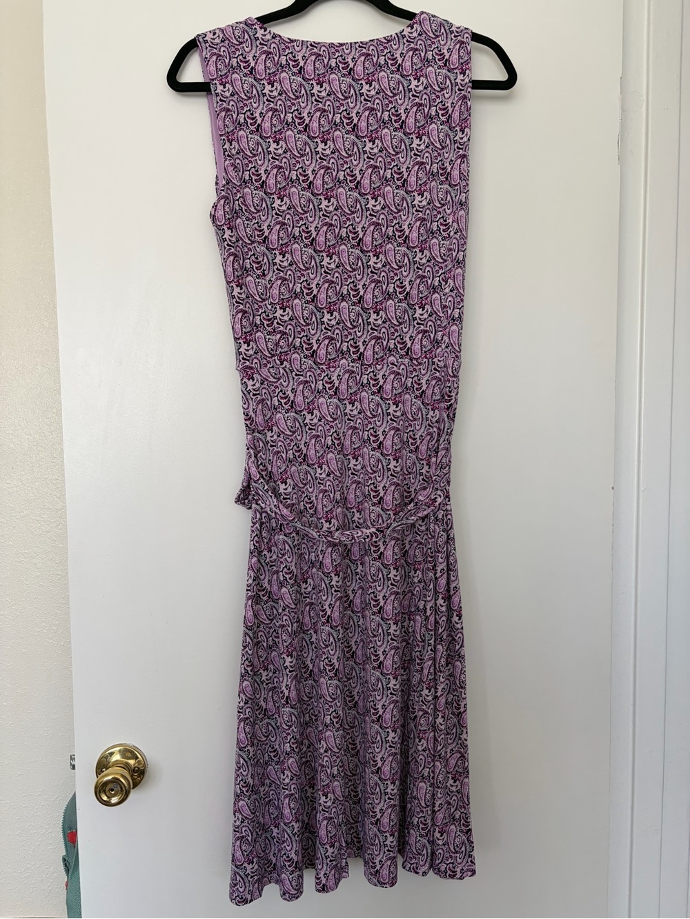 Charter Club Pink and Purple Paisley stretchy Midi Dress - Picture 4 of 4